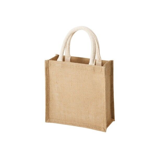 ジュートスクエアトートバッグ Sサイズ（高さ22×幅22×マチ11cm）ナチュラルベージュ