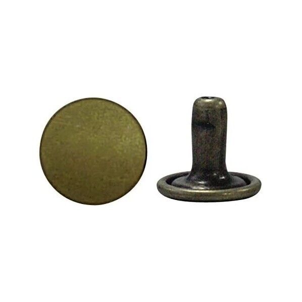 両面カシメ 小 足長タイプ 6.5mm×9mm 50個 アンティークゴールド