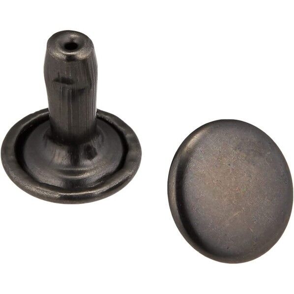 両面カシメ 大 足長タイプ 9.5mm×10.5mm 50個 ブラックニッケル