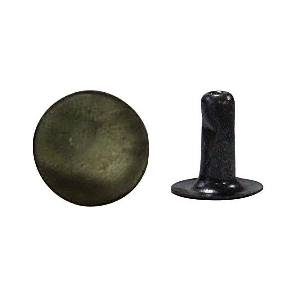 片面カシメ 大 9×8mm 50個 ブラックニッケル