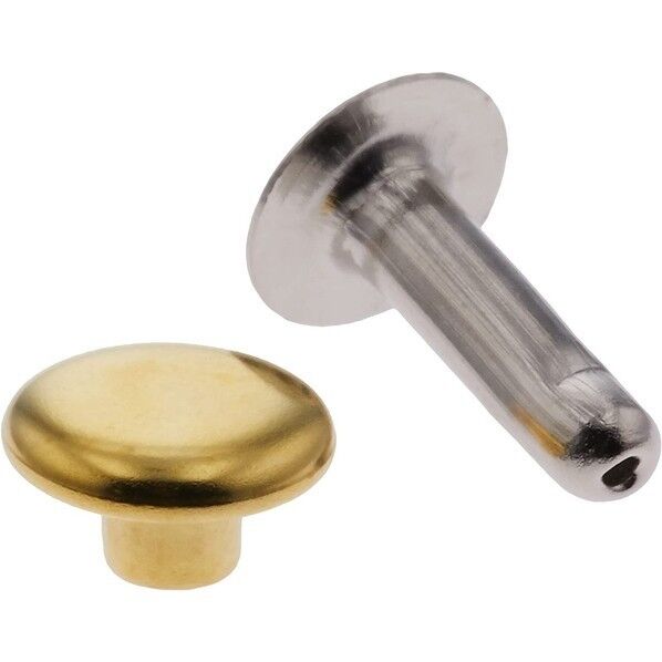 片面カシメ 中 足長タイプ 7×10mm 50個 ゴールド