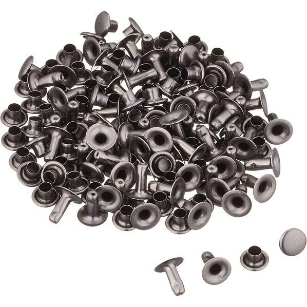 片面カシメ 小 6×6mm 100個 ブラックニッケル