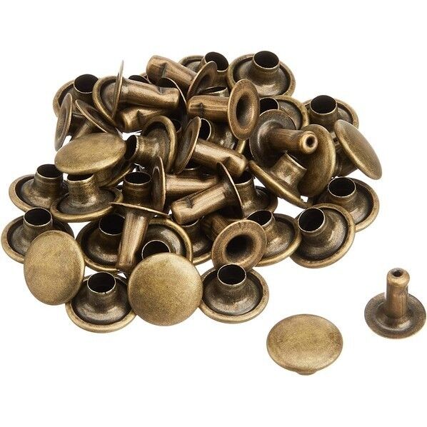 片面カシメ 大 9×8mm 50個 アンティークゴールド