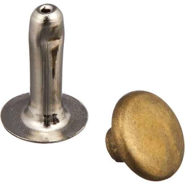 片面カシメ 中 足長タイプ 7×10mm 50個 アンティークゴールド