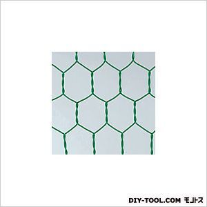 【アウトレット品】 ビニール亀甲金網 グリーン 巾×長さ:910mm×30m #18×26mm目 1
