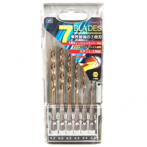 六角軸コバルトドリル セブンブレイド 6本組