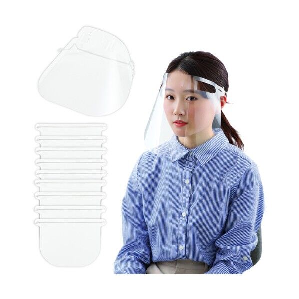 クリアシート.フェイスシールド標準サイズ(10枚組) W330×H220mm 51578 10枚