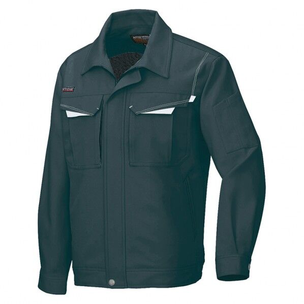 長袖ブルゾンA(男女兼用) 010ブラック×シルバーグレー 6L 6550 1点