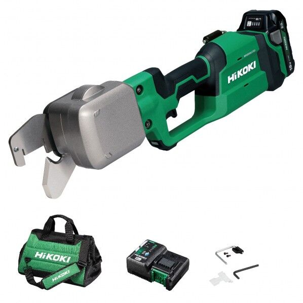 HiKOKI(ハイコーキ) 18V 充電式 Cチャンネルカッタ セット品 (電池1個・充電器付) CC-19切断 アグレッシブグリーン CE18DYCA (BH) 1台