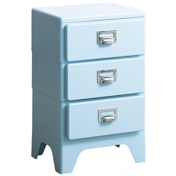 多段チェスト Cran(クラン) 3段 ライトブルー CBN-H003