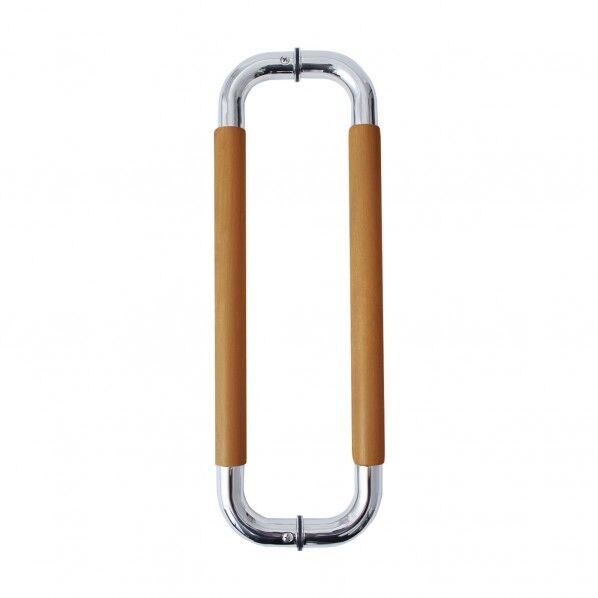 木製O型両面ドアハンドル ブラウン/鏡面