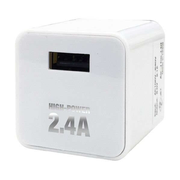 AC CUBE 2.4AハイパワーUSB充電器 新PSE規格対応 AKJ-SD24A WH 1台