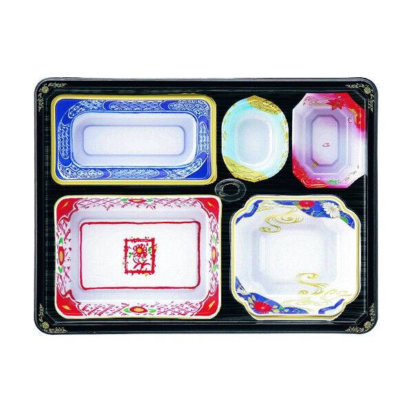 ワンウェイ 会席膳セット 蓋三彩 T-202 20セット