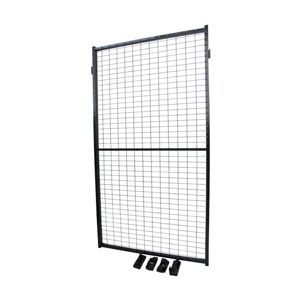 安全柵エックスガード メッシュパネル 高さ1900mm 幅1500mm 色ブラック取付金具付 W322-190150 1点