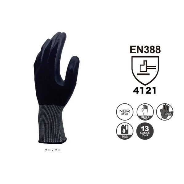 水に濡れても滑りにくニトリル背抜き S