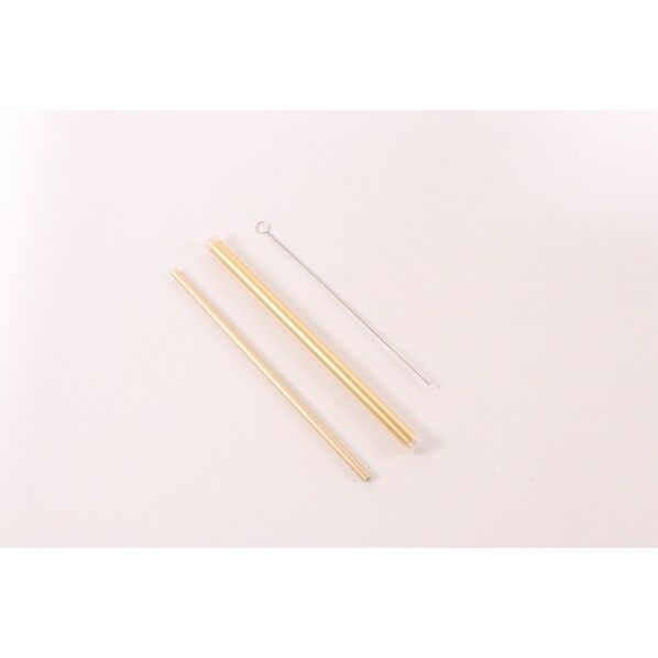 アルミストローケース&ストローセット φ10x204 マットゴールド 20本