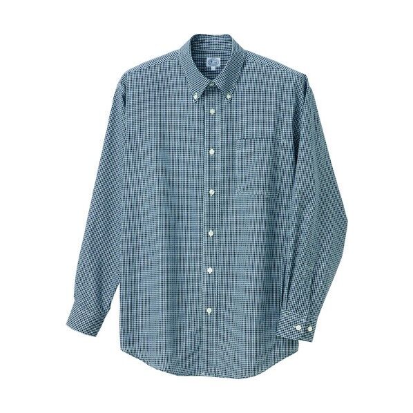 長袖ギンガムチェックボタンダウンシャツ(男女兼用) 010ブラック 4L 7824 1