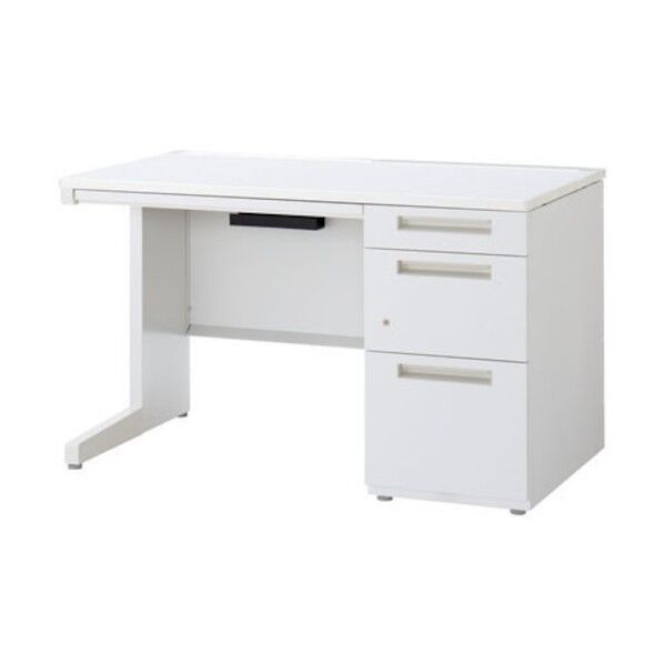イナバ デュエナ Kタイプ 片袖机(L型脚)B4-3段タイプ DUK-167-B3 SW/OW スノーホワイト/オプティホワイト 155731 1点