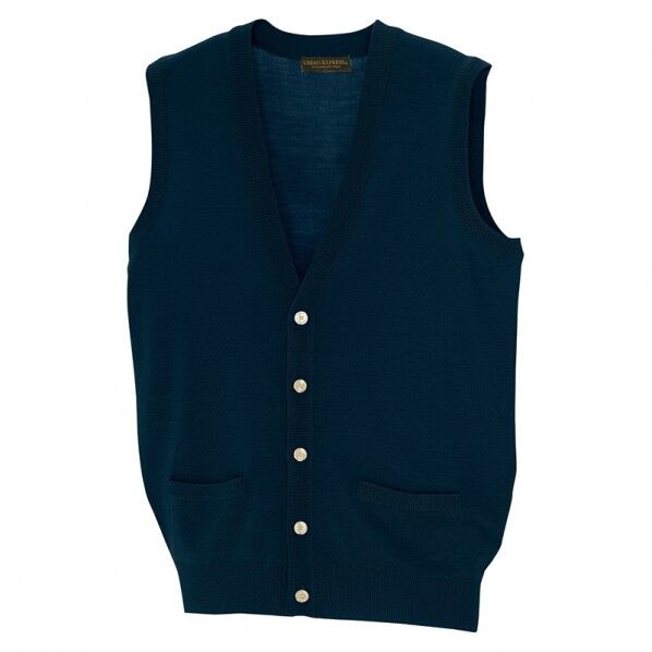 Vネック前開きベスト 008ネイビー SS 7861 1点