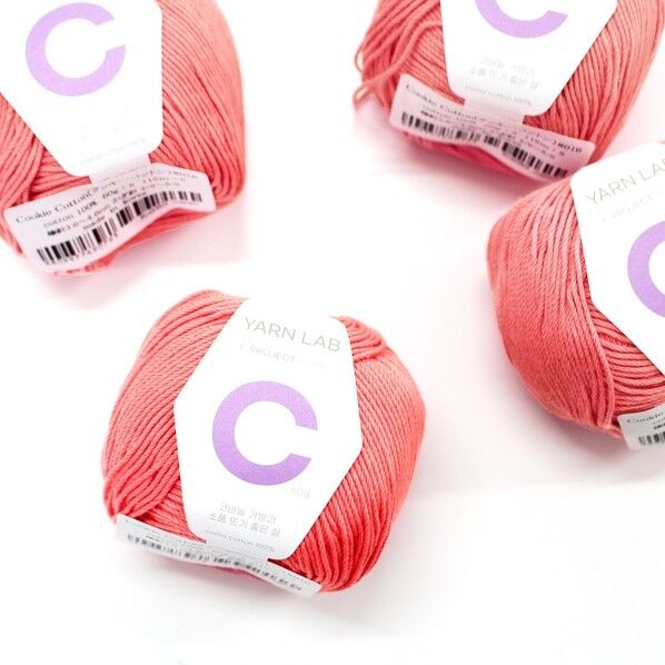 Knit Wit 韓国コットン編み糸 Cookie Cotton クッキーコットン 同色4玉入