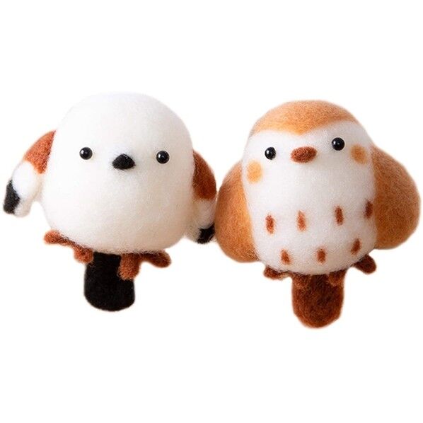 ハマナカ 羊毛フェルトキット アクレーヌまるころシリーズ しまエナガとふくらスズメ