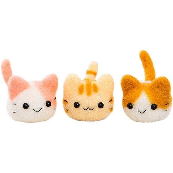 ハマナカ 羊毛フェルトキット アクレーヌまるころシリーズ なかよし三つ子のにゃんころ