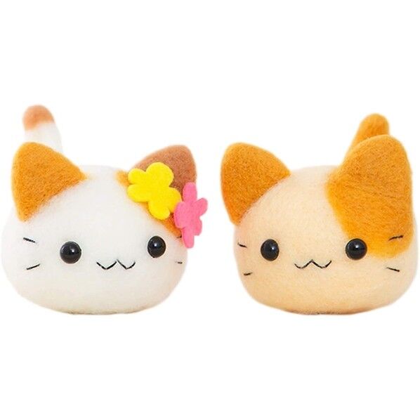 ハマナカ 羊毛フェルトキット marukoro アクレーヌまるころシリーズ なかよしにゃんころ