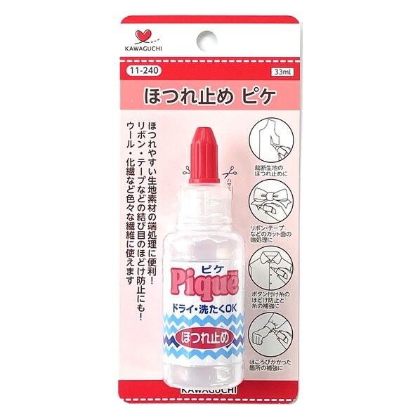カワグチ KAWAGUCHI ピケ ほつれ止め 11-240 33ml 透明 TK11240 1個