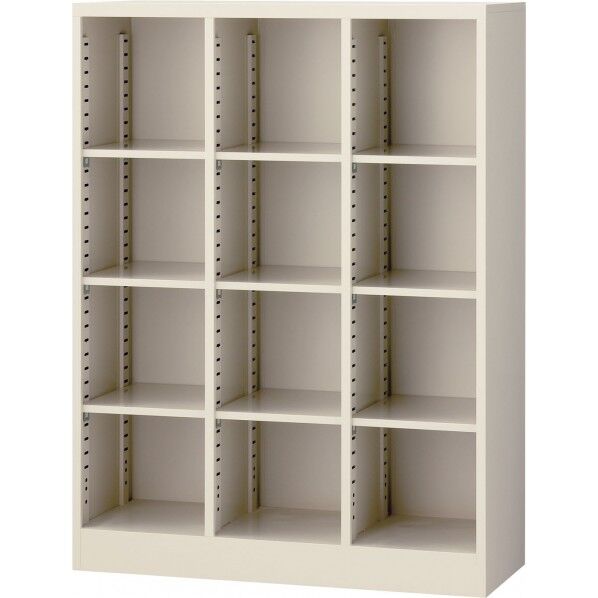 3列4段オープンシューズボックス（ニューグレー）