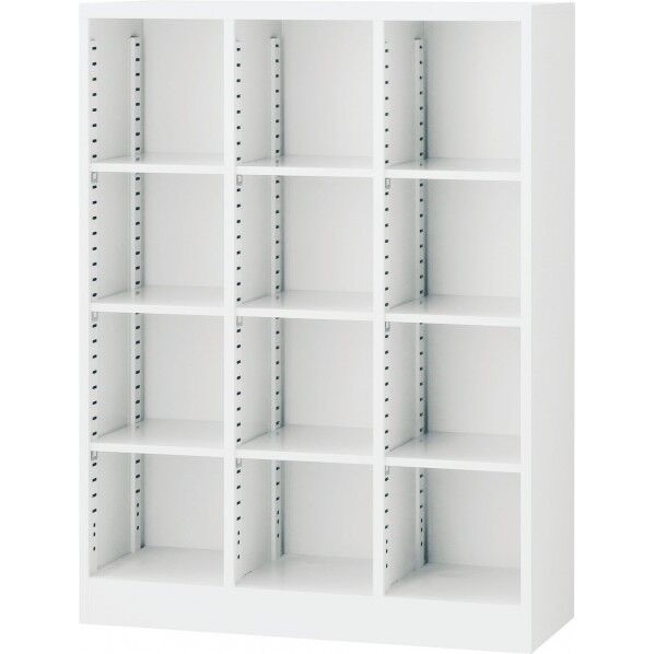 3列4段オープンシューズボックス（ホワイト）