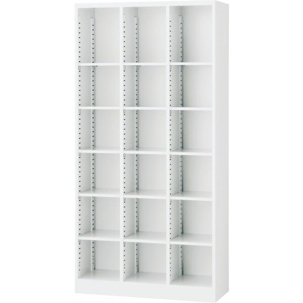 3列6段オープンシューズボックス（ホワイト）