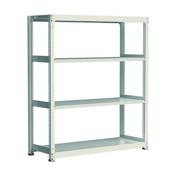 中量ラック(300kgタイプ・H2400mm) 単体型・高サ2400mm ホワイト M3K0945244 1点