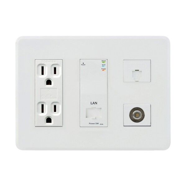 因幡電工 【売切り廃番】Abaniact 情報コンセント TEL/LAN/TV/Wi-Fi カテ5e ニューホワイト AC-212VTLW-01 0...