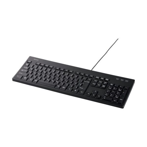 バッファロー USB接続 有線スタンダードキーボード 丸洗い対応モデル ブラック BSKBU12BK 1台