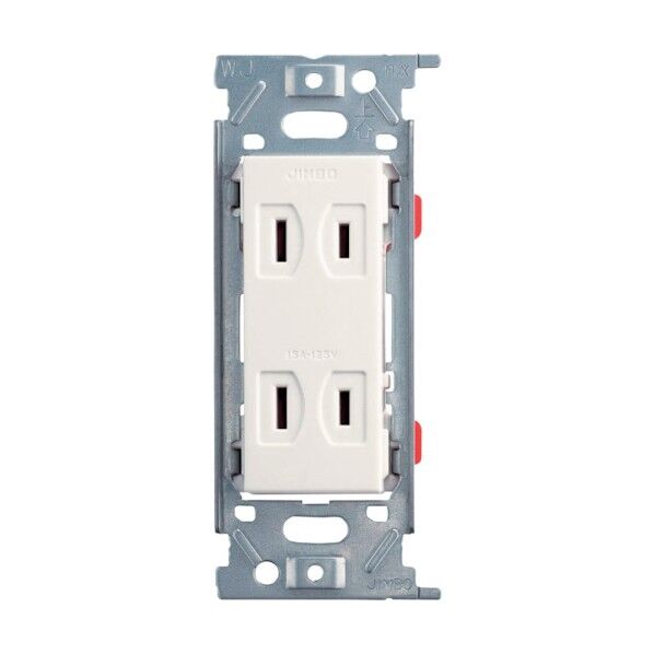 埋込ダブルコンセント AC125V 15A ピュアホワイト PXP-J-JECBN55-PW 1点