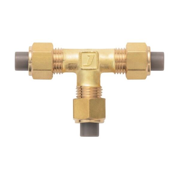 黄銅製継手(ミリ系列) ユニオンテー 6×4mm PTU-6X4-BS 1点