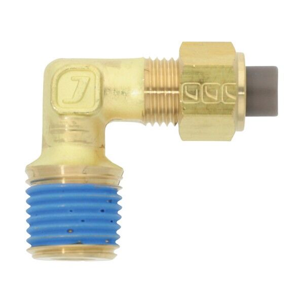 黄銅製継手(ミリ系列) エルボ 10×6.5mm PT1/4 PL-10X6.5-PT1/4-BS 1点