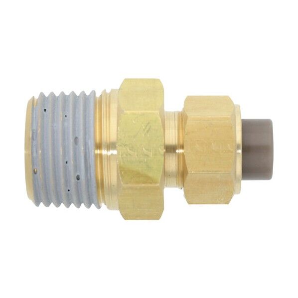 黄銅製継手(ミリ系列) ニップル 10×7.5mm  PT1/2 PN-10X7.5-PT1/2-BS 1点