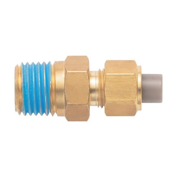 黄銅製継手(インチ系列) ニップル 12.70×9.56mm PT1/4 PN-1/2-PT1/4-BS 1点