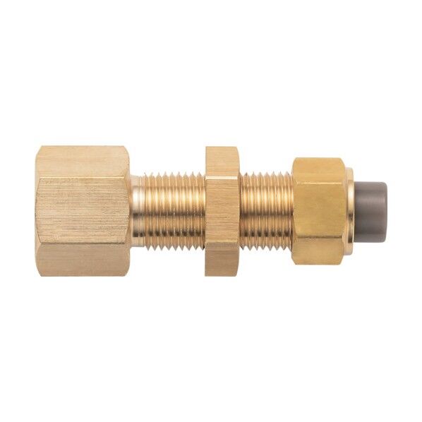 黄銅製継手(ミリ系列) 隔壁メスユニオン 6×4mm Rc1/4 PNF-6X4-PT1/4-BS 1点