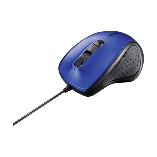 有線BlueLED光学式マウス 静音/5ボタン/DPI切り替えボタン ブルー BSMBU300BL 1個