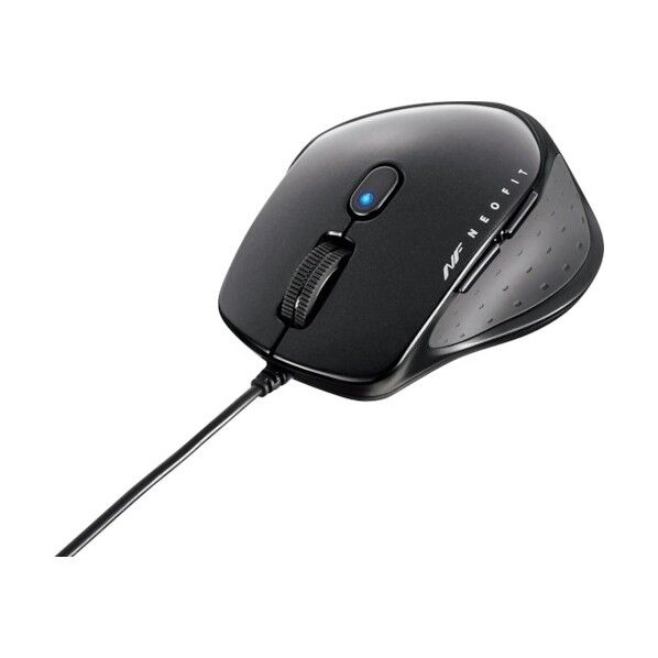 有線 BlueLED 5ボタン NEOFITマウス Sサイズ ブラック BSMBU510SBK 1個