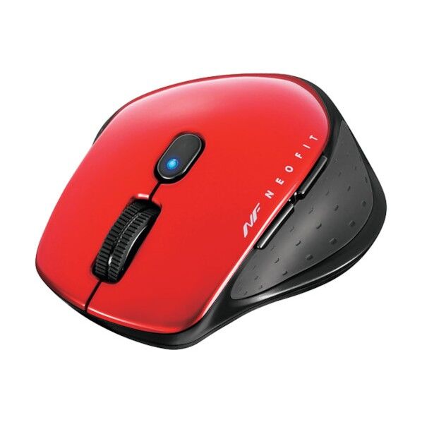 無線 BlueLED 5ボタン NEOFITマウス Sサイズ レッド BSMBW510SRD 1個