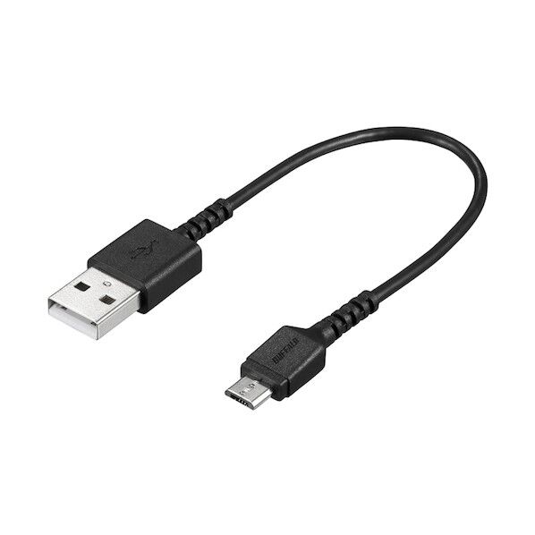 USB2.0ケーブル(Type-A to microB) スリム ブラック 0.1m BSMPCMB101BK 1個