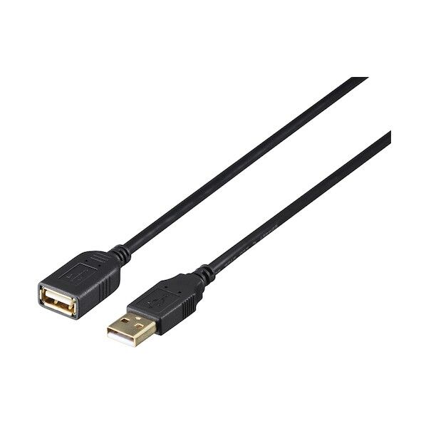 USB2.0延長ケーブル(A to A) カーボン素子ねり込みタイプ ブラック 1m BSUAAFR210BK 1個