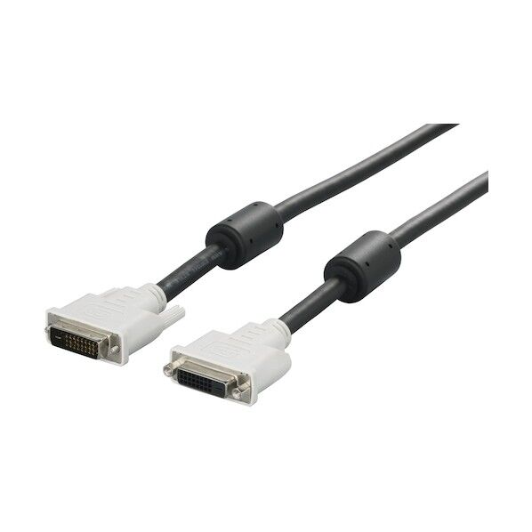ディスプレイ延長ケーブル DVI-Dオス:DVI-Dメス コア付 2.0m