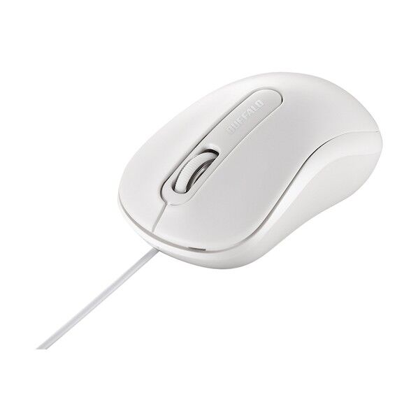 有線 光学式マウス 3ボタンタイプ Mサイズ ホワイト BSMOU050MWHZ 1個