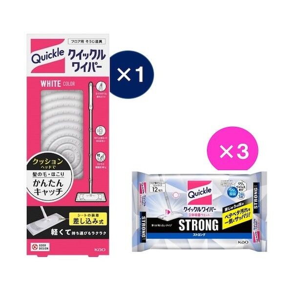クイックルワイパー 立体吸着ウエットシートストロング トライアルセット2023