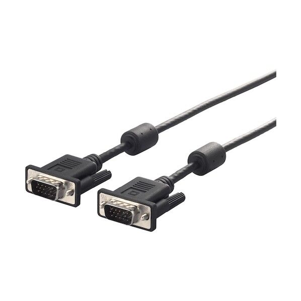 ディスプレイケーブル 極細 D-Sub15:D-Sub15 フェライトコア付 ブラック 10m