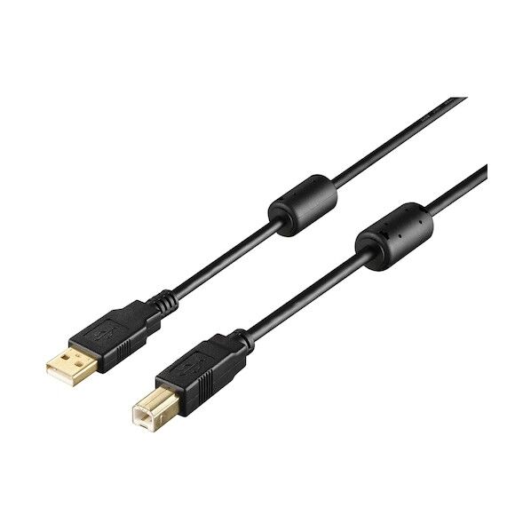 USB2.0 A to B フェライトコア付ケーブル 5.0m ブラック BU2ABF50BK 1個